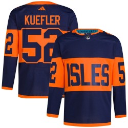 Daylan Kuefler New York Islanders Men's Adidas Authentic Navy 2024 Stadium Series Primegreen Jersey