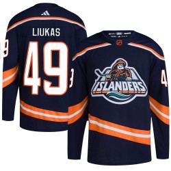 Eetu Liukas New York Islanders Men's Adidas Authentic Navy Reverse Retro 2.0 Jersey