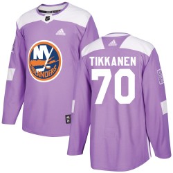 Henrik Tikkanen New York Islanders Men's Adidas Authentic Purple Fights Cancer Practice Jersey