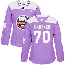 Henrik Tikkanen New York Islanders Women's Adidas Authentic Purple Fights Cancer Practice Jersey