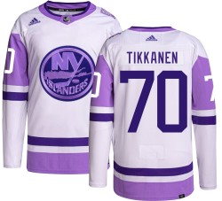 Henrik Tikkanen New York Islanders Youth Adidas Authentic Hockey Fights Cancer Jersey