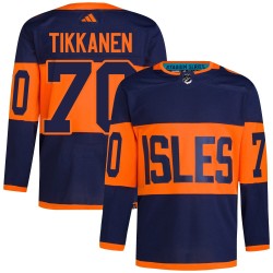 Henrik Tikkanen New York Islanders Men's Adidas Authentic Navy 2024 Stadium Series Primegreen Jersey
