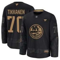 Henrik Tikkanen New York Islanders Men's Fanatics Premium Black 2024 Military Appreciation Practice Jersey