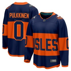 Jesse Pulkkinen New York Islanders Men's Fanatics Branded Navy Breakaway 2024 Stadium Series Jersey