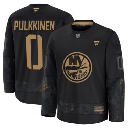 Jesse Pulkkinen New York Islanders Men's Fanatics Premium Black 2024 Military Appreciation Practice Jersey