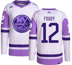 Liam Foudy New York Islanders Men's Adidas Authentic Hockey Fights Cancer Jersey