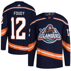 Liam Foudy New York Islanders Men's Adidas Authentic Navy Reverse Retro 2.0 Jersey
