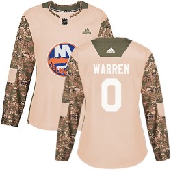 Marshall Warren New York Islanders Women's Adidas Authentic Camo Veterans Day Practice Jersey