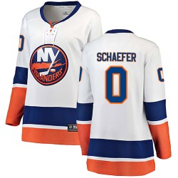 Matthew Schaefer New York Islanders Women's Fanatics Branded White Breakaway Away Jersey