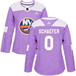 Matthew Schaefer New York Islanders Women's Adidas Authentic Purple Fights Cancer Practice Jersey