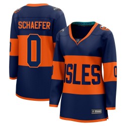 Matthew Schaefer New York Islanders Women's Fanatics Branded Navy Breakaway 2024 Stadium Series Jersey
