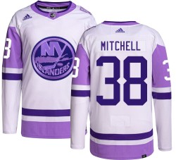 Travis Mitchell New York Islanders Youth Adidas Authentic Hockey Fights Cancer Jersey