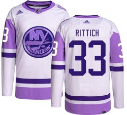 David Rittich New York Islanders Men's Adidas Authentic Hockey Fights Cancer Jersey