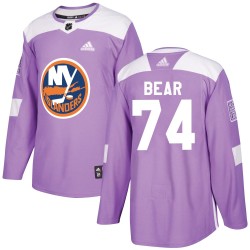 Ethan Bear New York Islanders Youth Adidas Authentic Purple Fights Cancer Practice Jersey