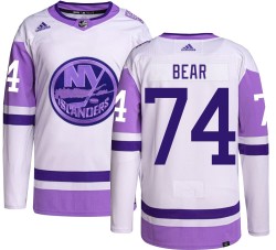Ethan Bear New York Islanders Youth Adidas Authentic Hockey Fights Cancer Jersey