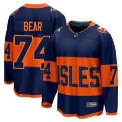 Ethan Bear New York Islanders Men's Fanatics Branded Navy Breakaway 2024 Stadium Series Jersey