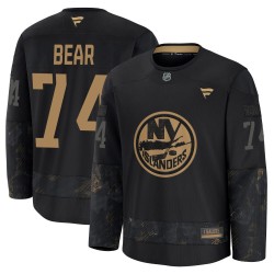 Ethan Bear New York Islanders Men's Fanatics Premium Black 2024 Military Appreciation Practice Jersey