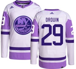 Jonathan Drouin New York Islanders Men's Adidas Authentic Hockey Fights Cancer Jersey