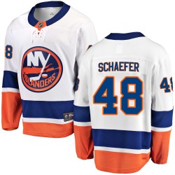 Matthew Schaefer New York Islanders Youth Fanatics Branded White Breakaway Away Jersey