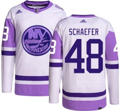 Matthew Schaefer New York Islanders Youth Adidas Authentic Hockey Fights Cancer Jersey