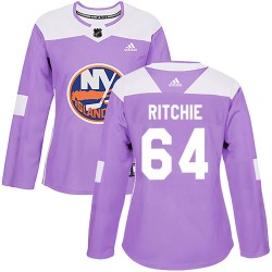 Calum Ritchie New York Islanders Women's Adidas Authentic Purple Fights Cancer Practice Jersey