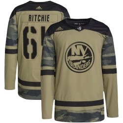 Calum Ritchie New York Islanders Men's Adidas Authentic Camo Military Appreciation Practice Jersey
