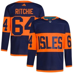Calum Ritchie New York Islanders Men's Adidas Authentic Navy 2024 Stadium Series Primegreen Jersey